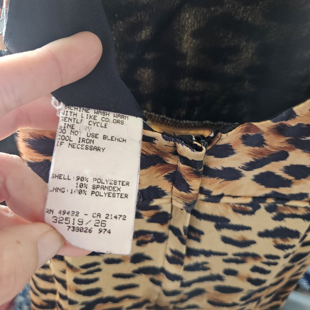 Jessica McClintock Gunne Sax Leopard Print Maxi Dress Size 5/6 - Picture 4 of 11